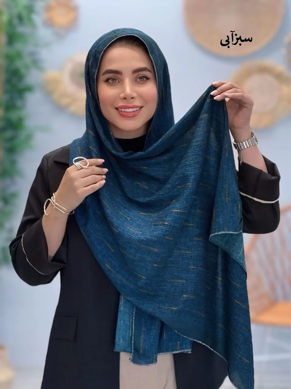 3455-شال پلیسه نخی